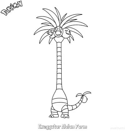 Free printable Exeggutor Alolan Form Coloring Page - Free Printable Pokemon Coloring Sheets coloring page
